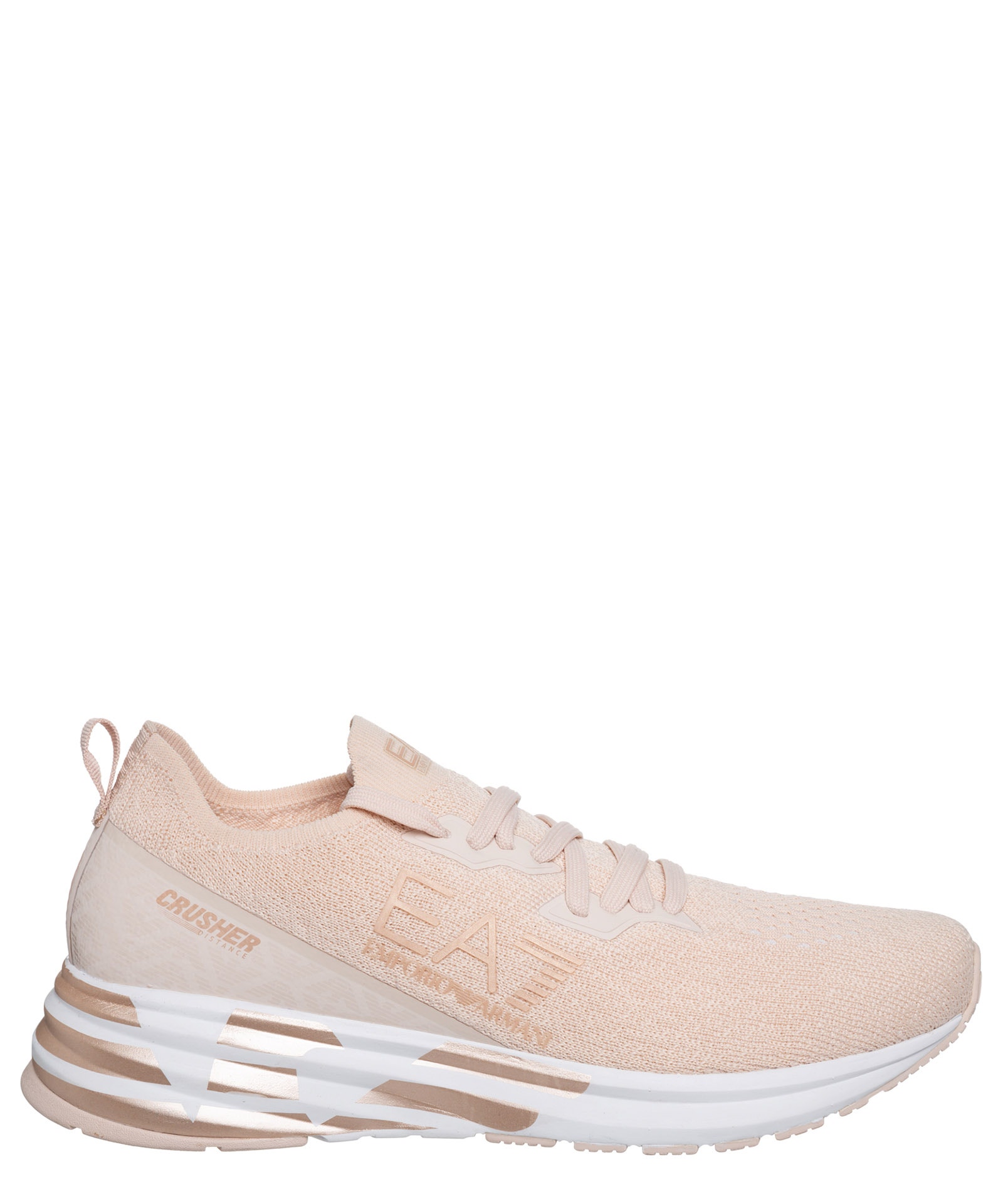 Ea7 Crusher Distance Knit Sneakers In Pink